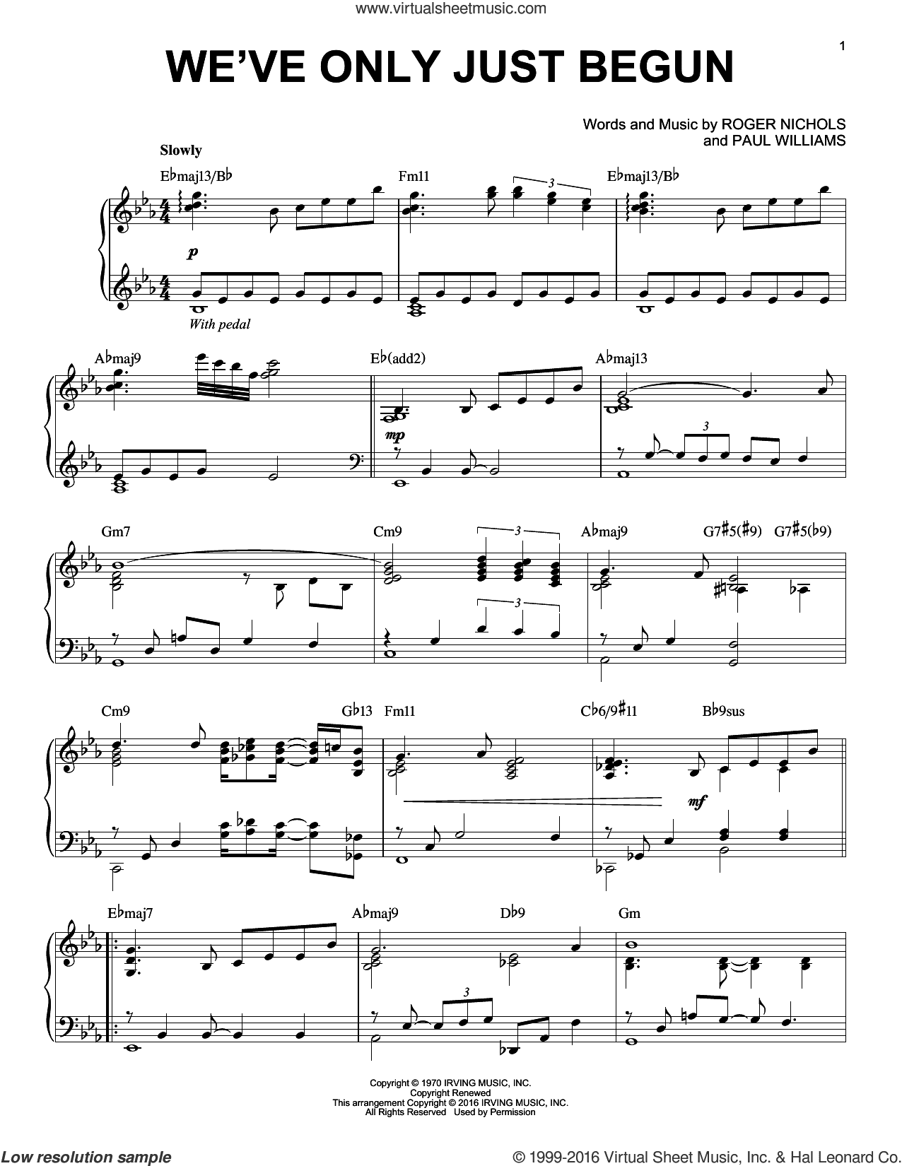 We've Only Just Begun [Jazz version] (arr. Brent Edstrom)