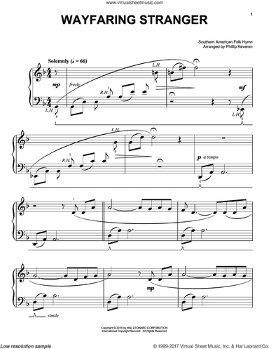 Wayfaring Stranger, (easy)