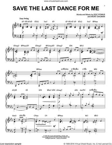 Save The Last Dance For Me [Jazz version] (arr. Brent Edstrom)