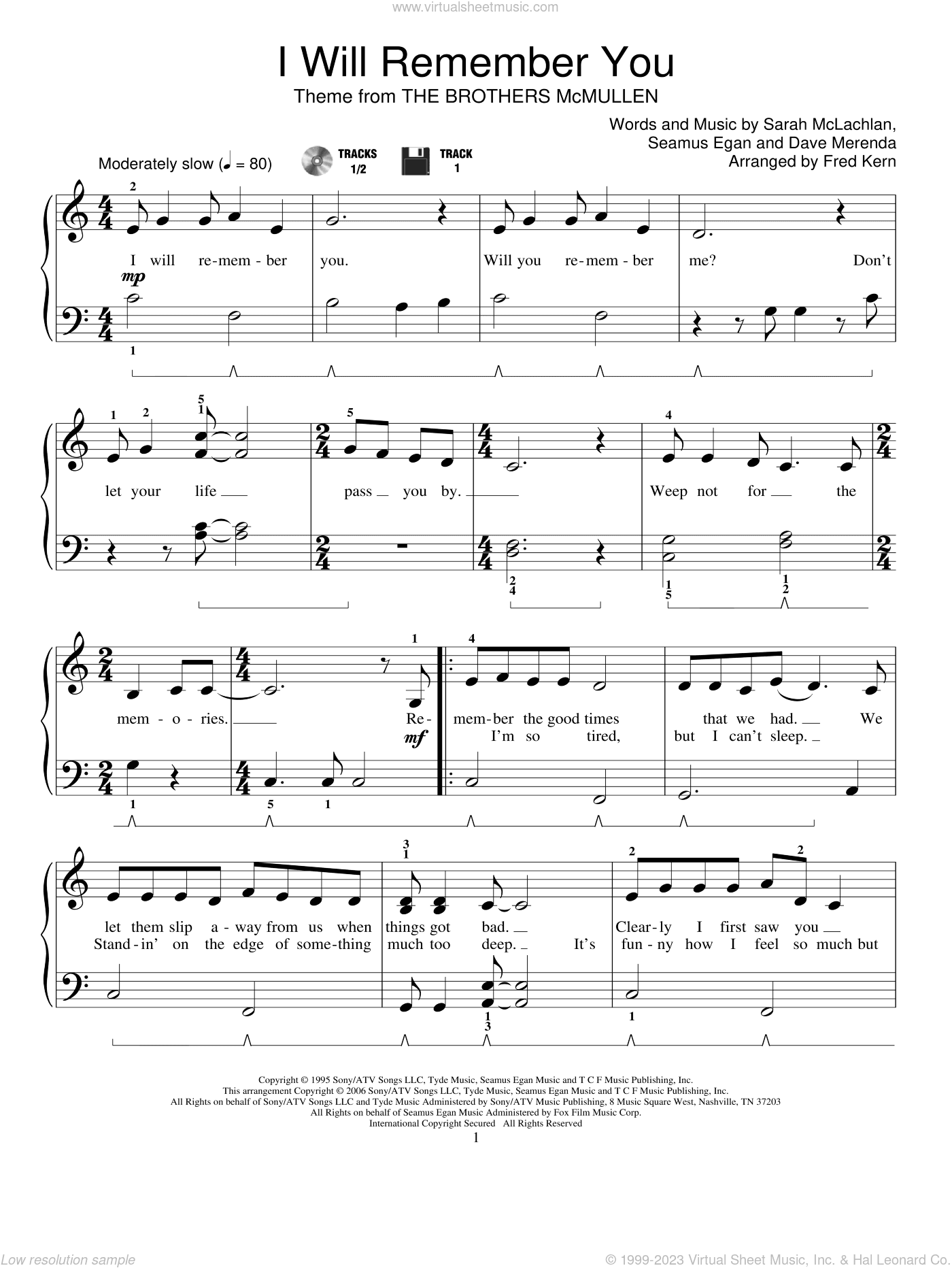 I Will Remember You (arr. Fred Kern)
