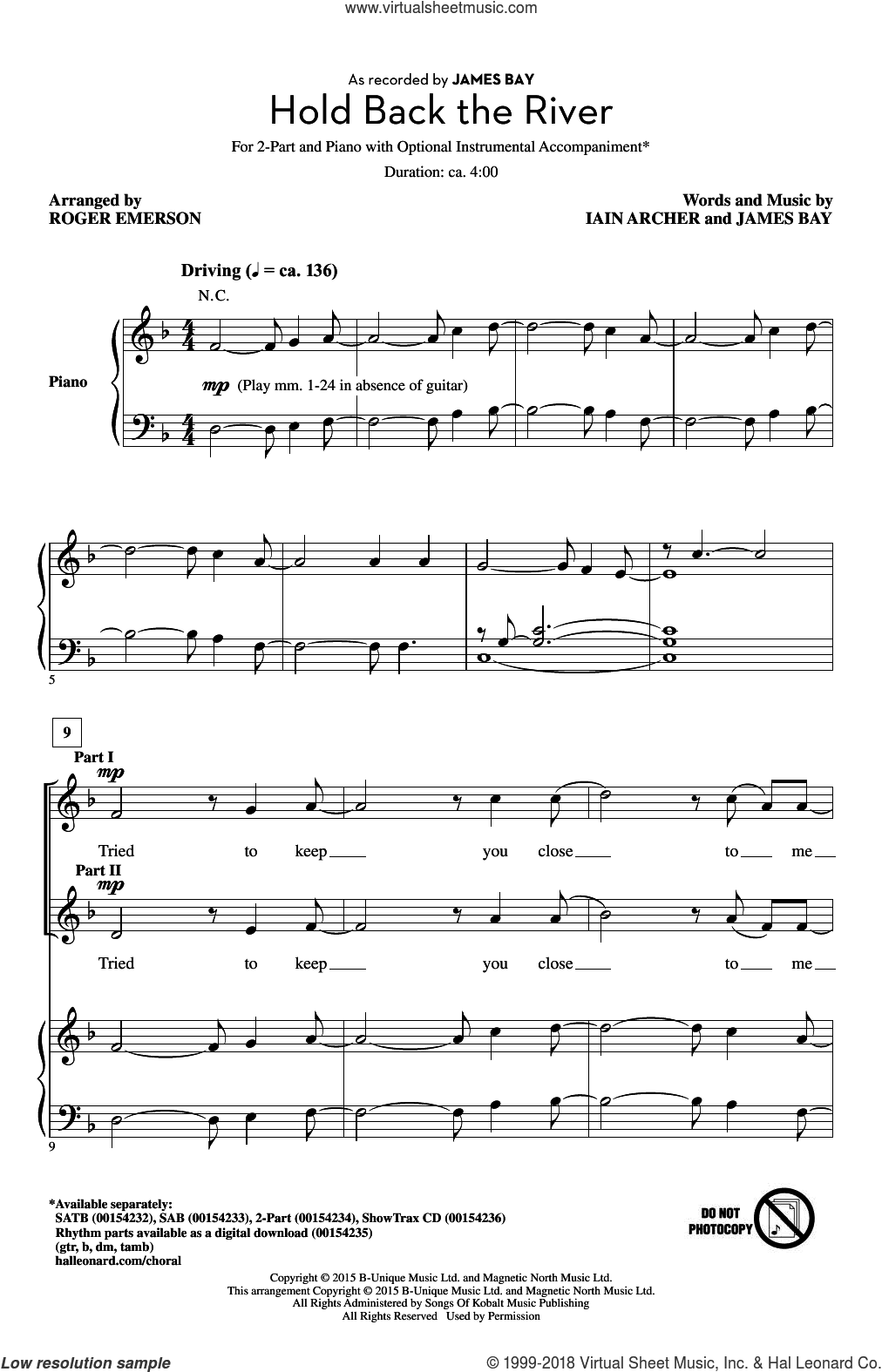 Hold Back The River (arr. Roger Emerson)