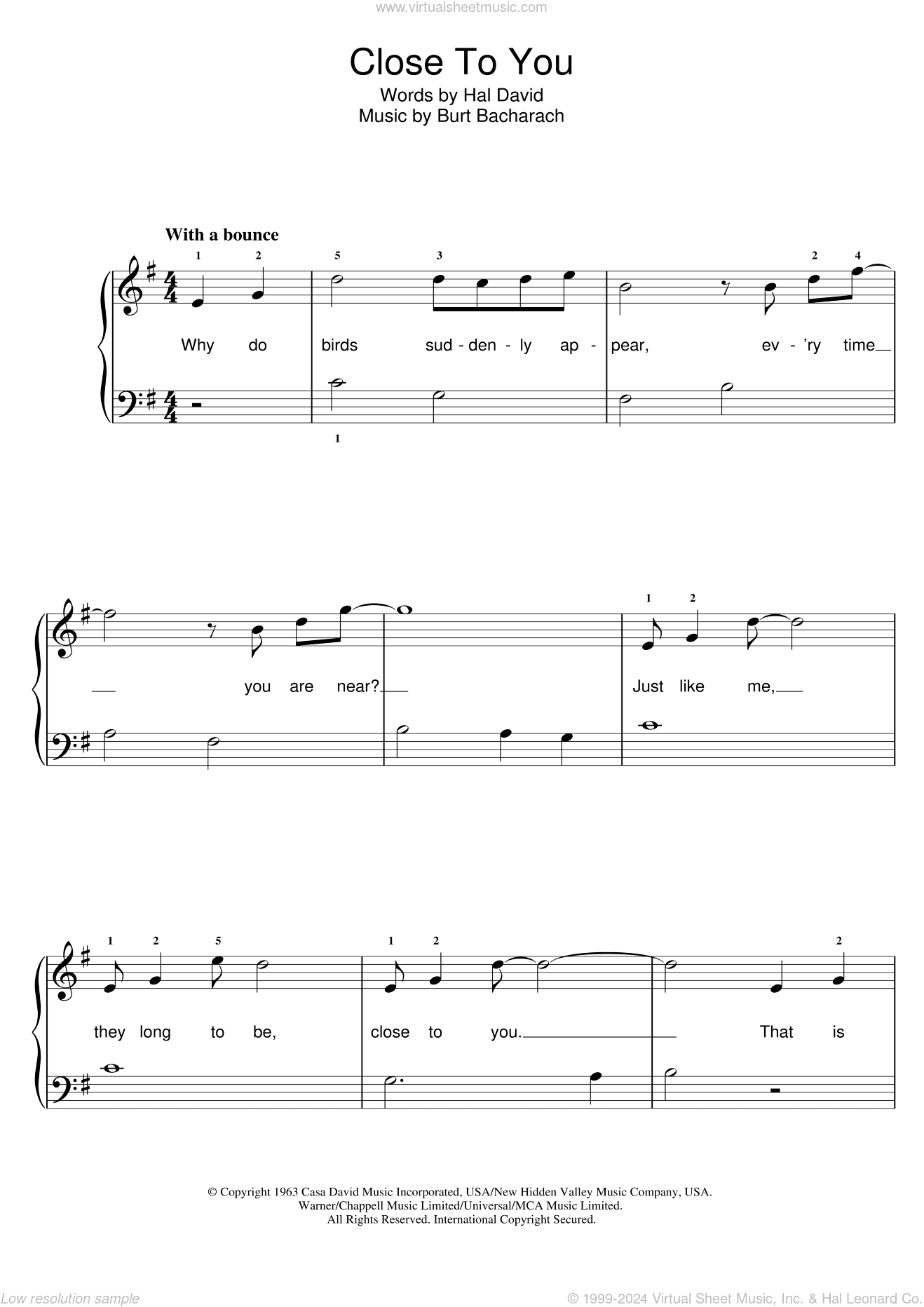 Close To You (They Long To Be)