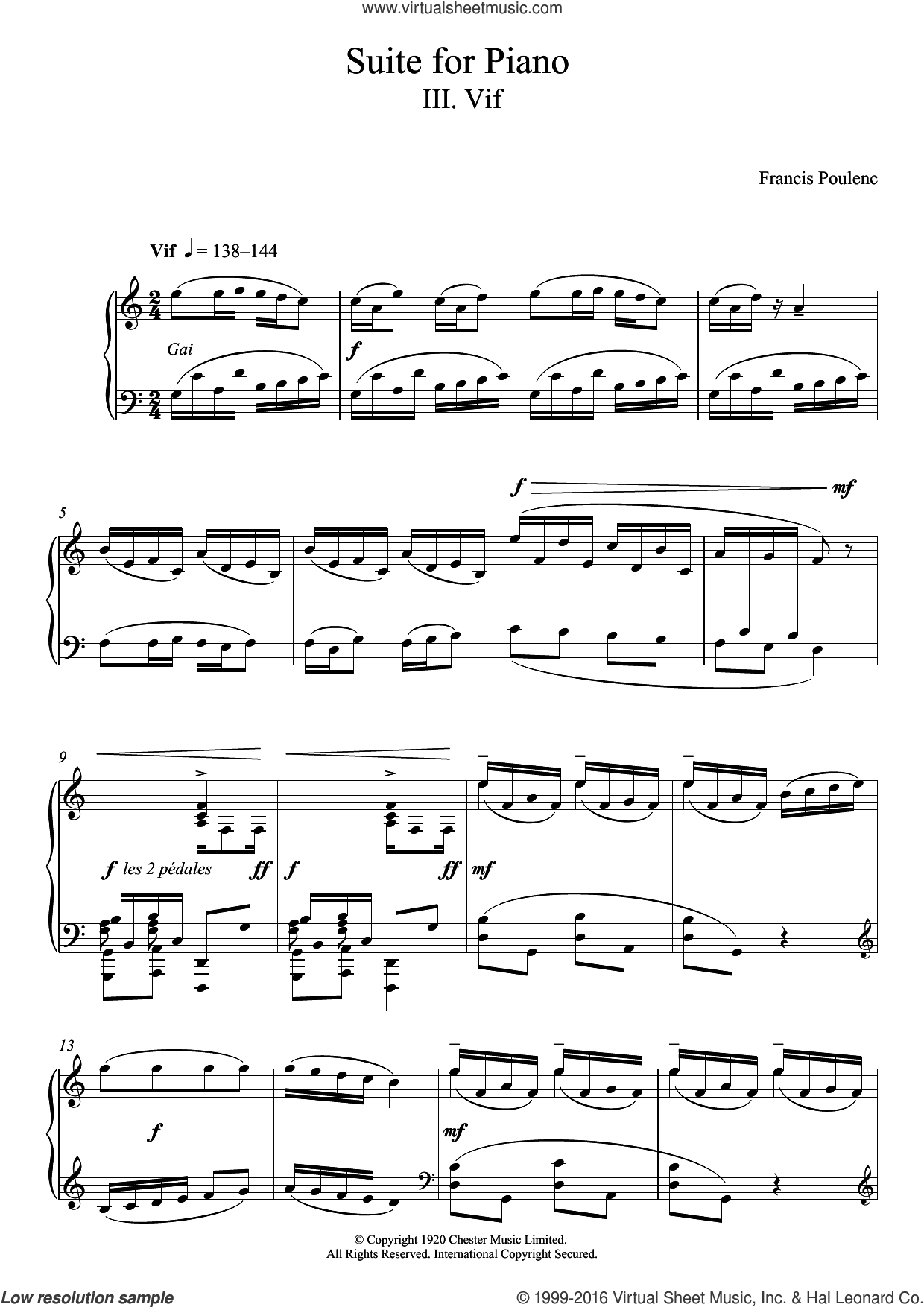 Suite for Piano - III. Vif