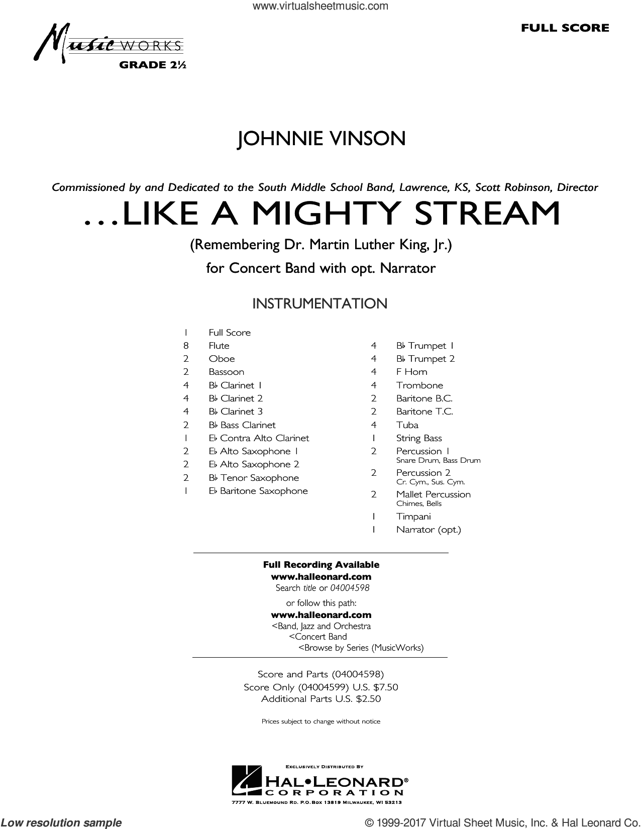 Like a Mighty Stream (for Concert Band and Narrator)