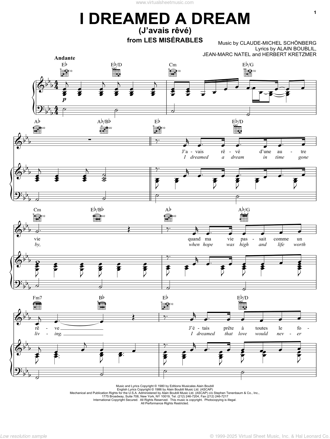 I Dreamed A Dream (J'avais Reve)