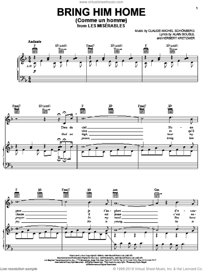 Bring Him Home (Comme Un Homme) [French version]