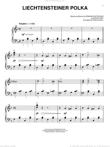 Liechtensteiner Polka [Classical version] (arr. Phillip Keveren)