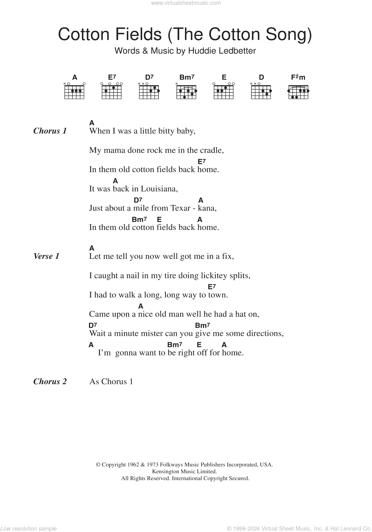 Cotton Fields (The Cotton Song)