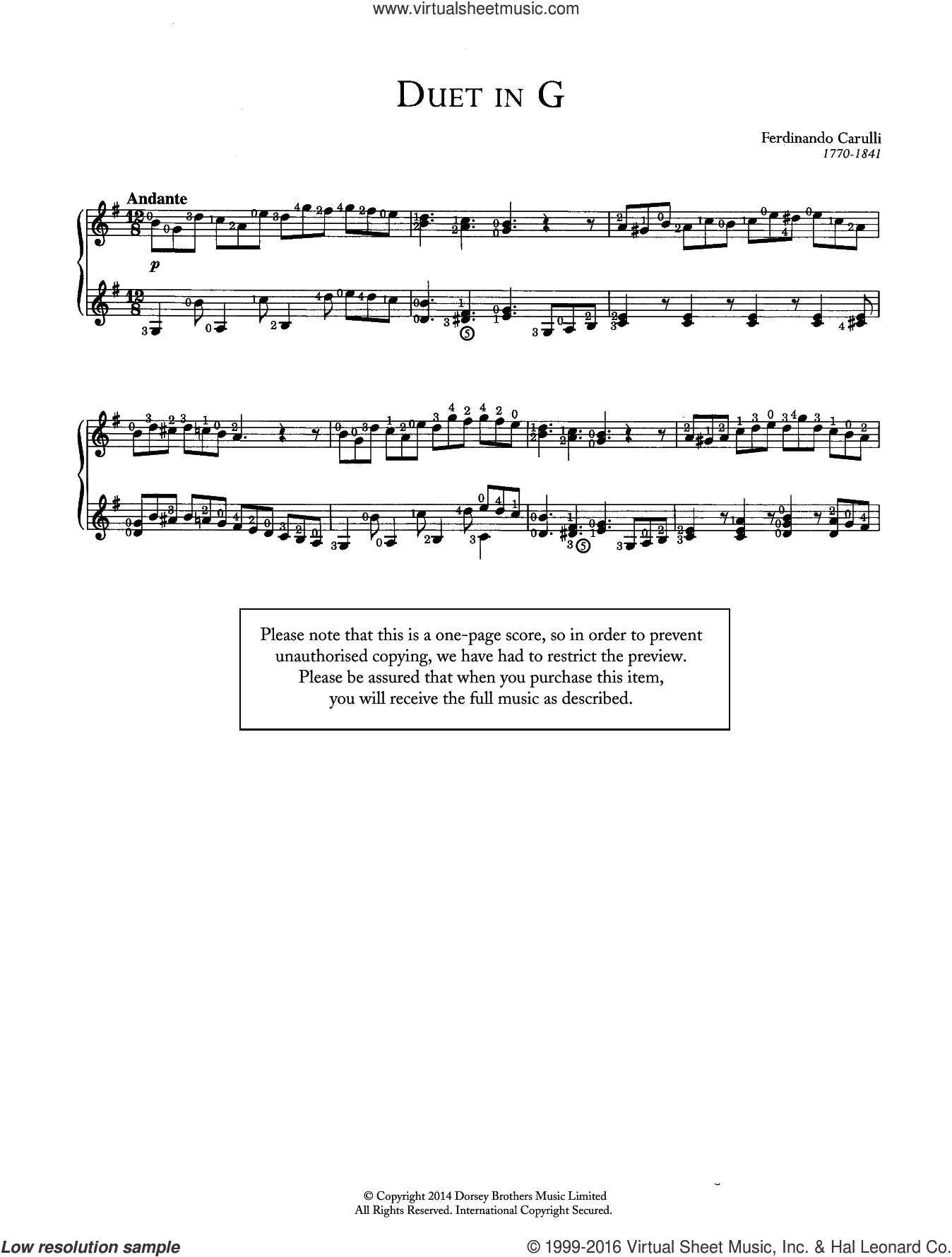 Duet In G