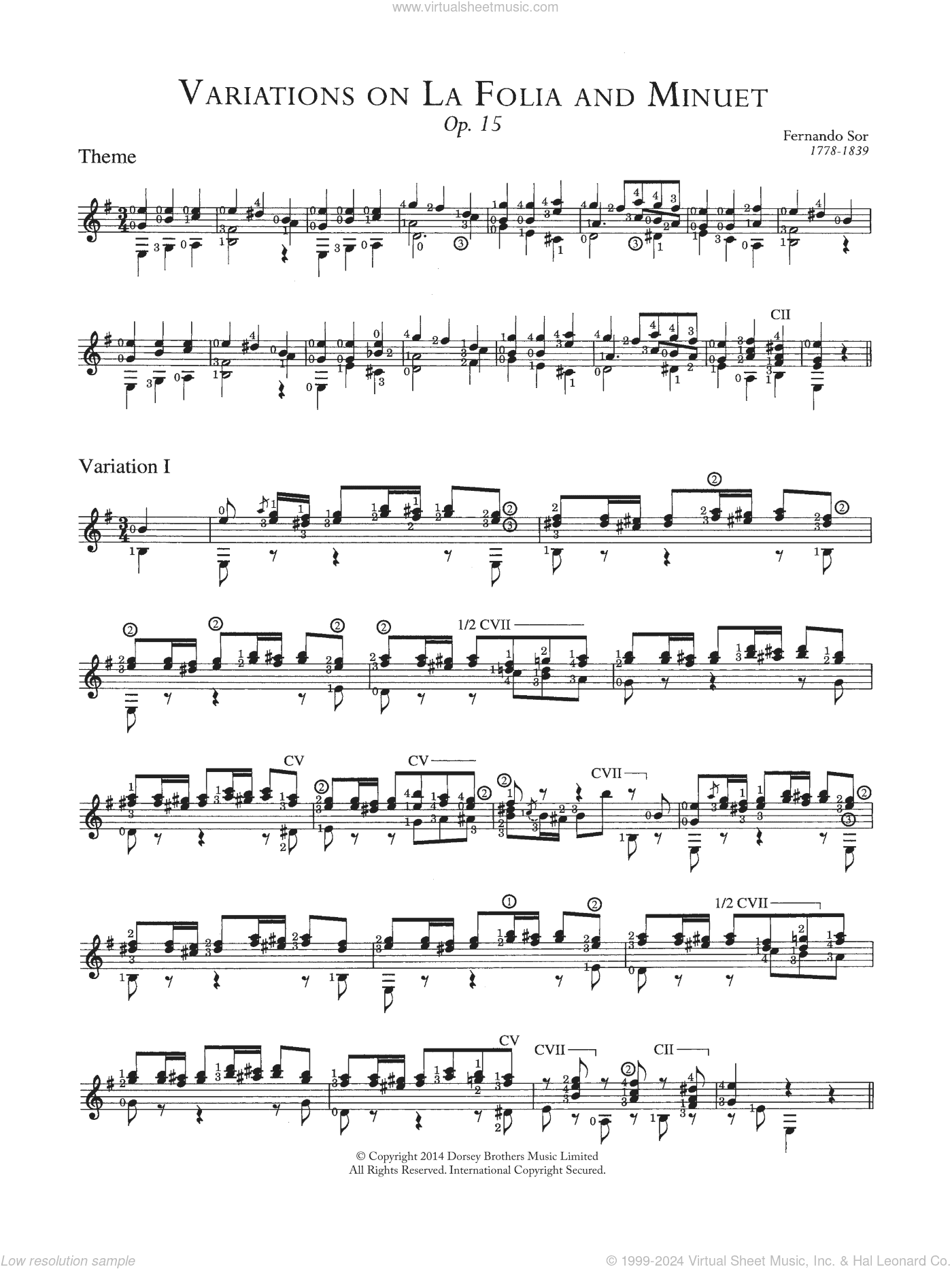Variations On La Folia And Minuet, Op.15