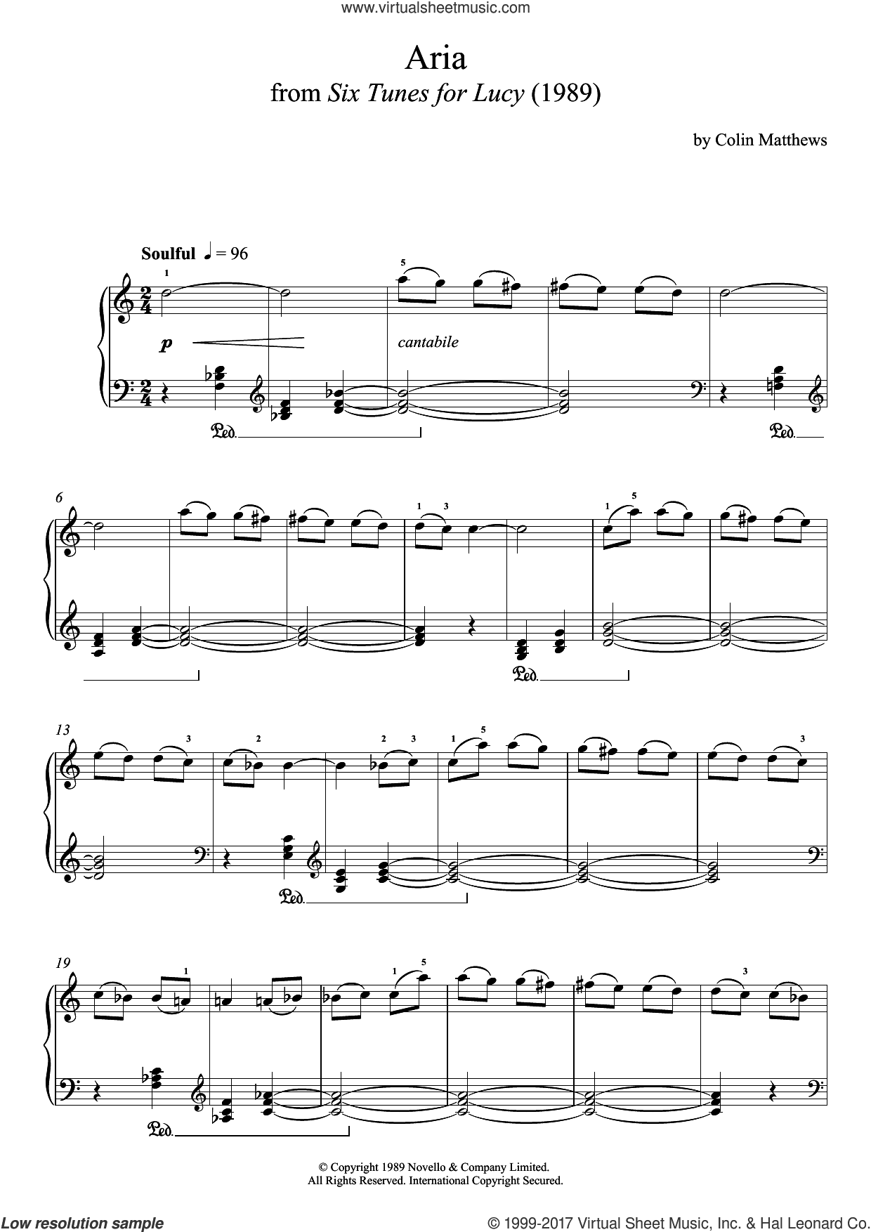 Aria (From Six Tunes For Lucy)