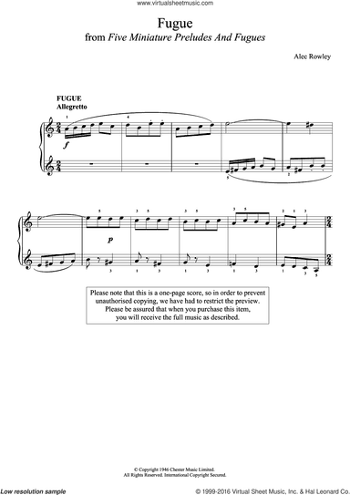 Five Miniature Preludes And Fugues