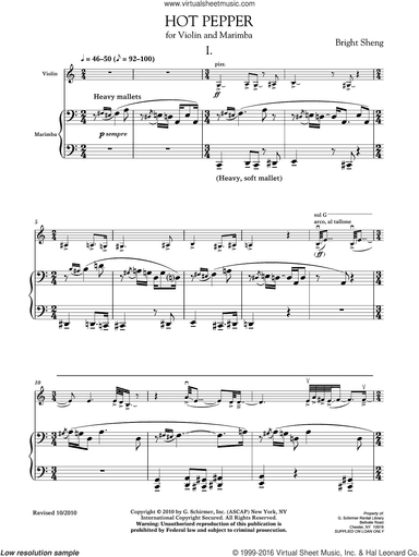 Hot Pepper (for Violin and Marimba)
