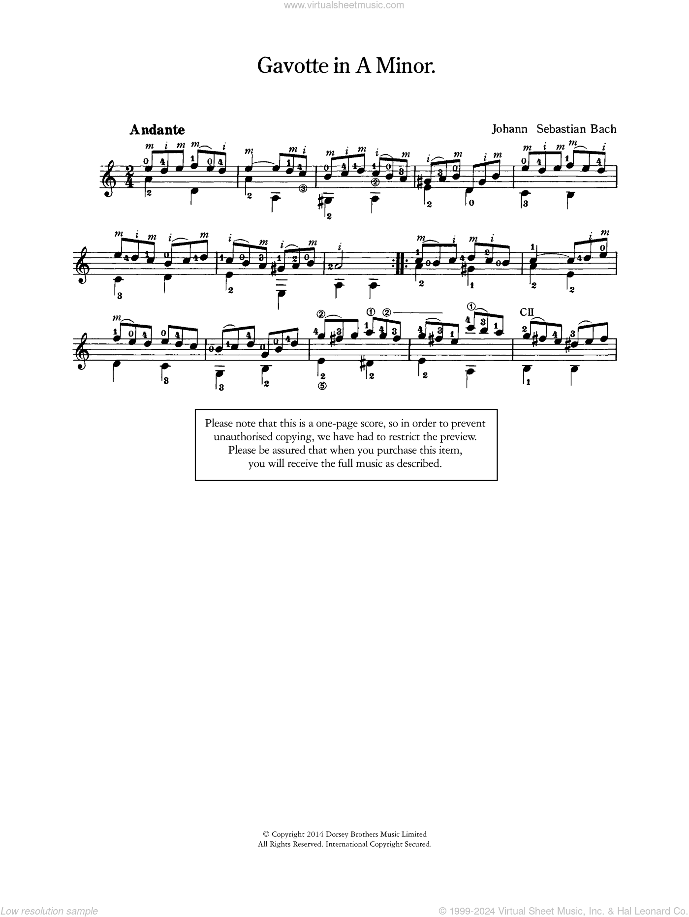 Gavotte in A Minor