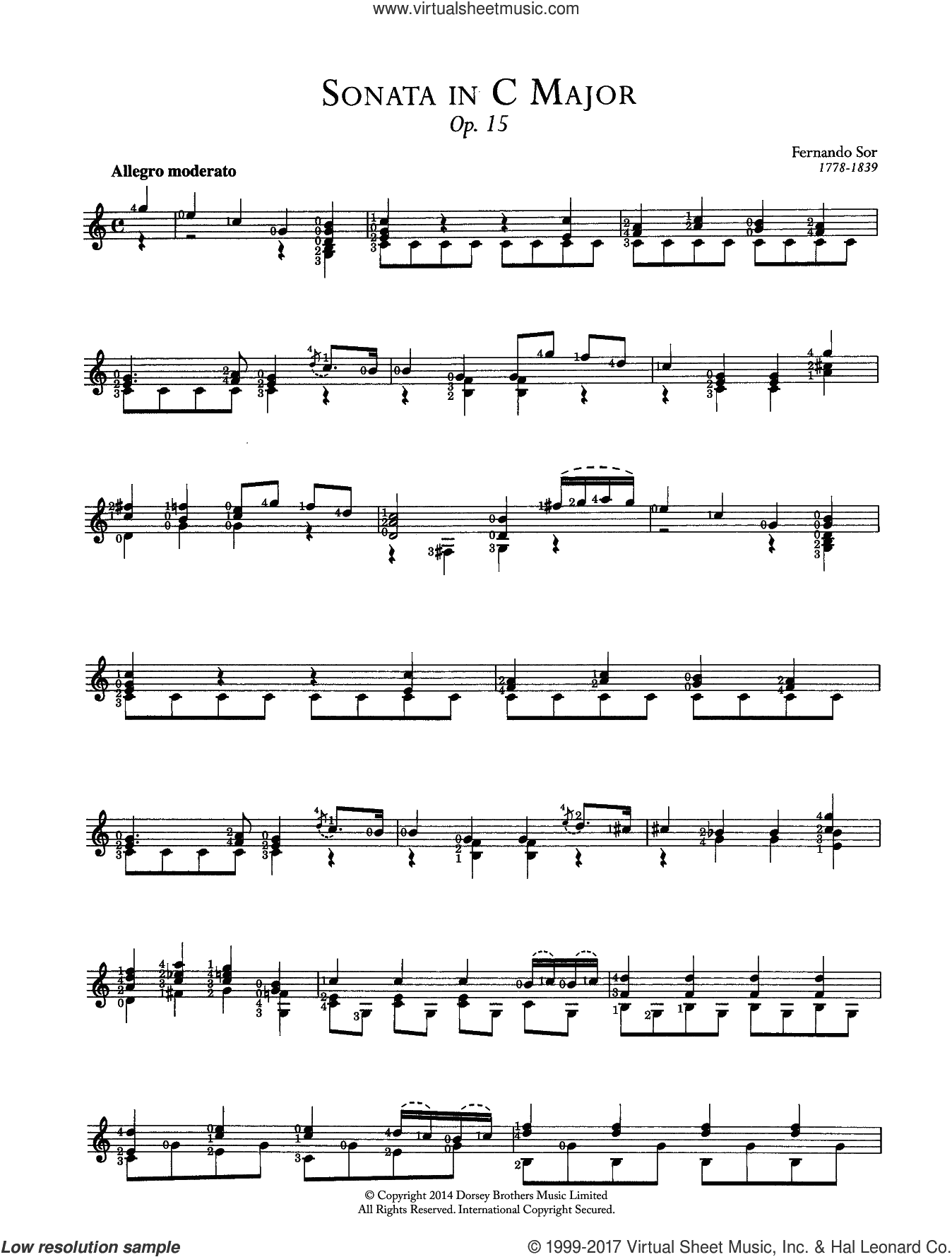 Sonata In C Major, Op.15