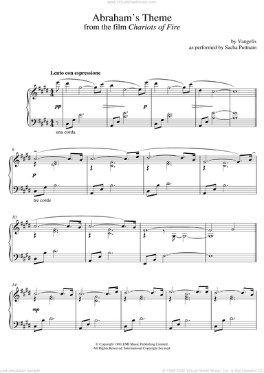 Abraham's Theme (from Chariots Of Fire) (as performed by Sacha Puttnam)