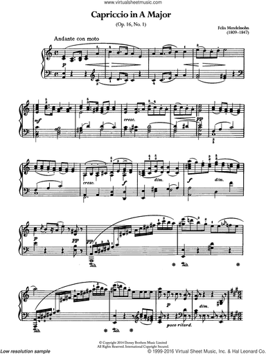 Capriccio In A Major