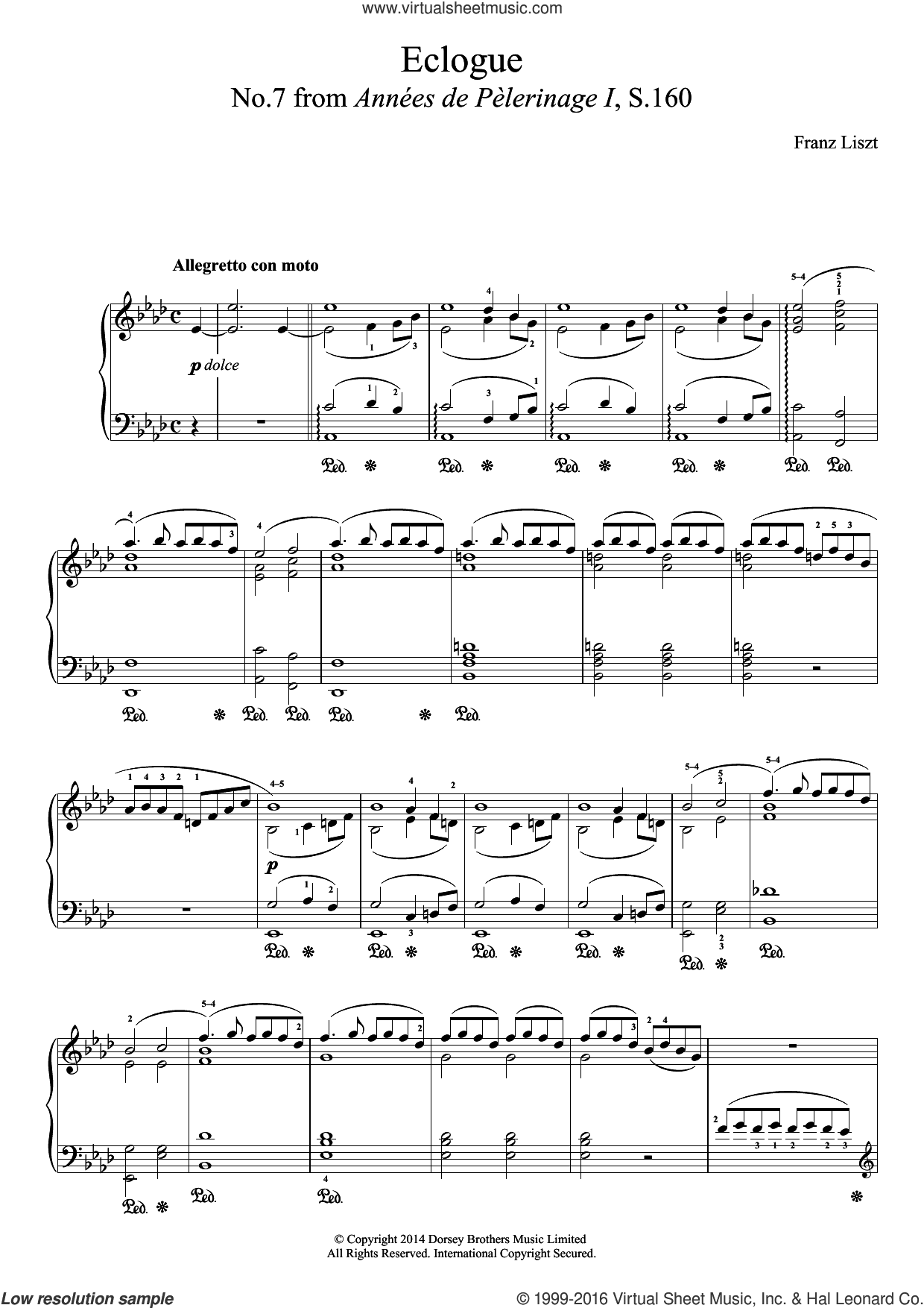 Annees De Pelerinage, No.7: Eclogue