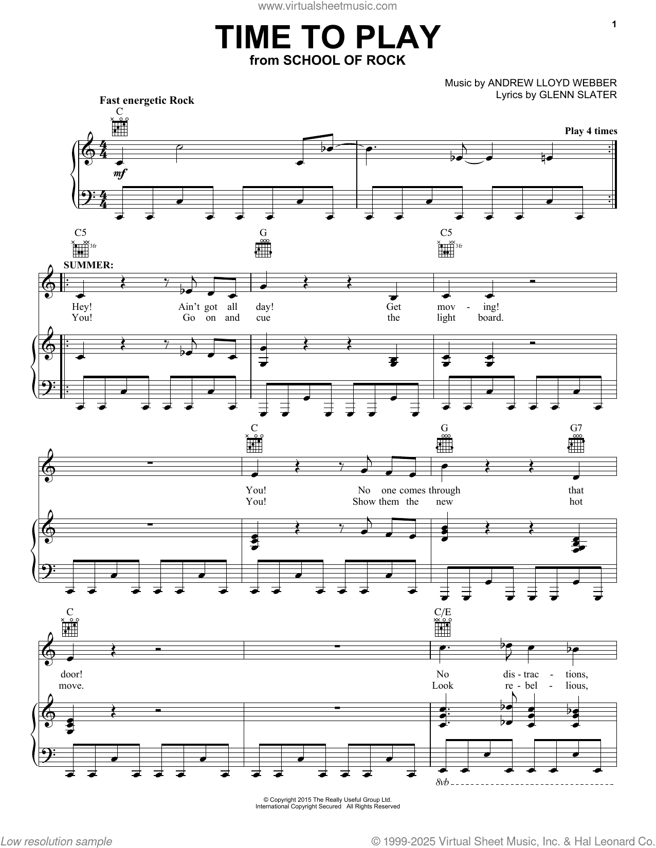 Time To Play (from School of Rock: The Musical)