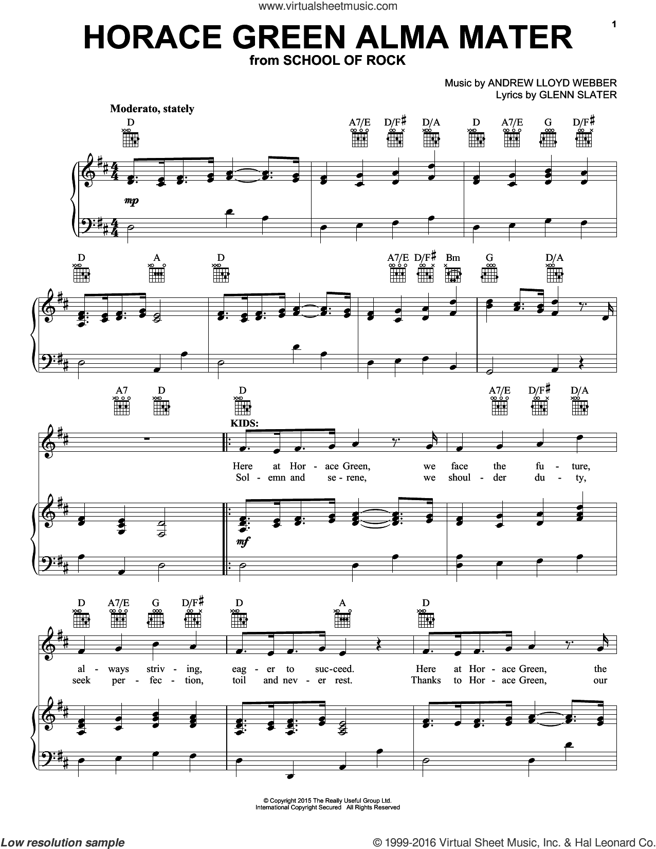 Horace Green Alma Mater (from School of Rock: The Musical)
