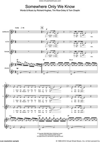 Somewhere Only We Know (arr. Mark De-Lisser)