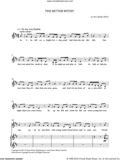 The Bitter Withy (from 'Four Traditional Songs')
