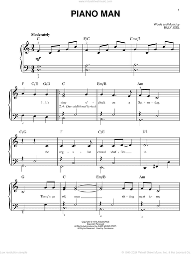 Piano Man, (beginner)