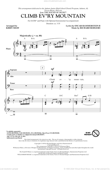 Climb Ev'ry Mountain (from The Sound of Music) (arr. Kirby Shaw)