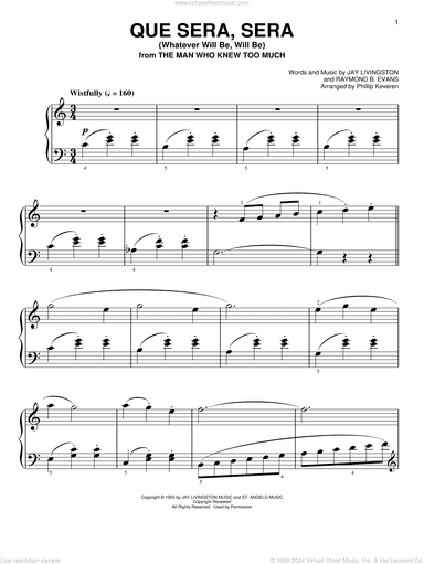Que Sera, Sera (Whatever Will Be, Will Be) [Classical version] (arr. Phillip Keveren)