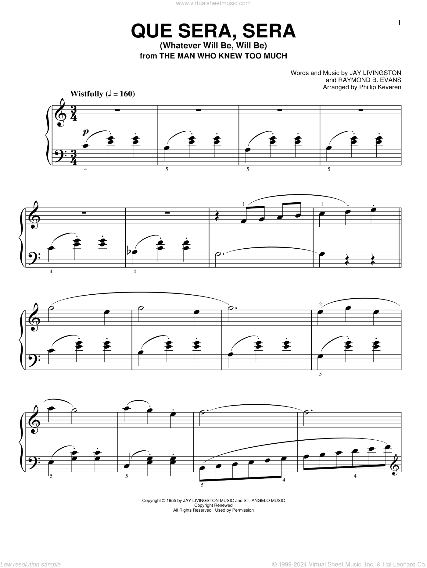 Que Sera, Sera (Whatever Will Be, Will Be) [Classical version] (arr. Phillip Keveren)