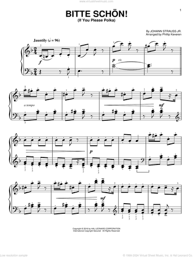 Bitte schon! (If You Please Polka) [Classical version] (arr. Phillip Keveren)