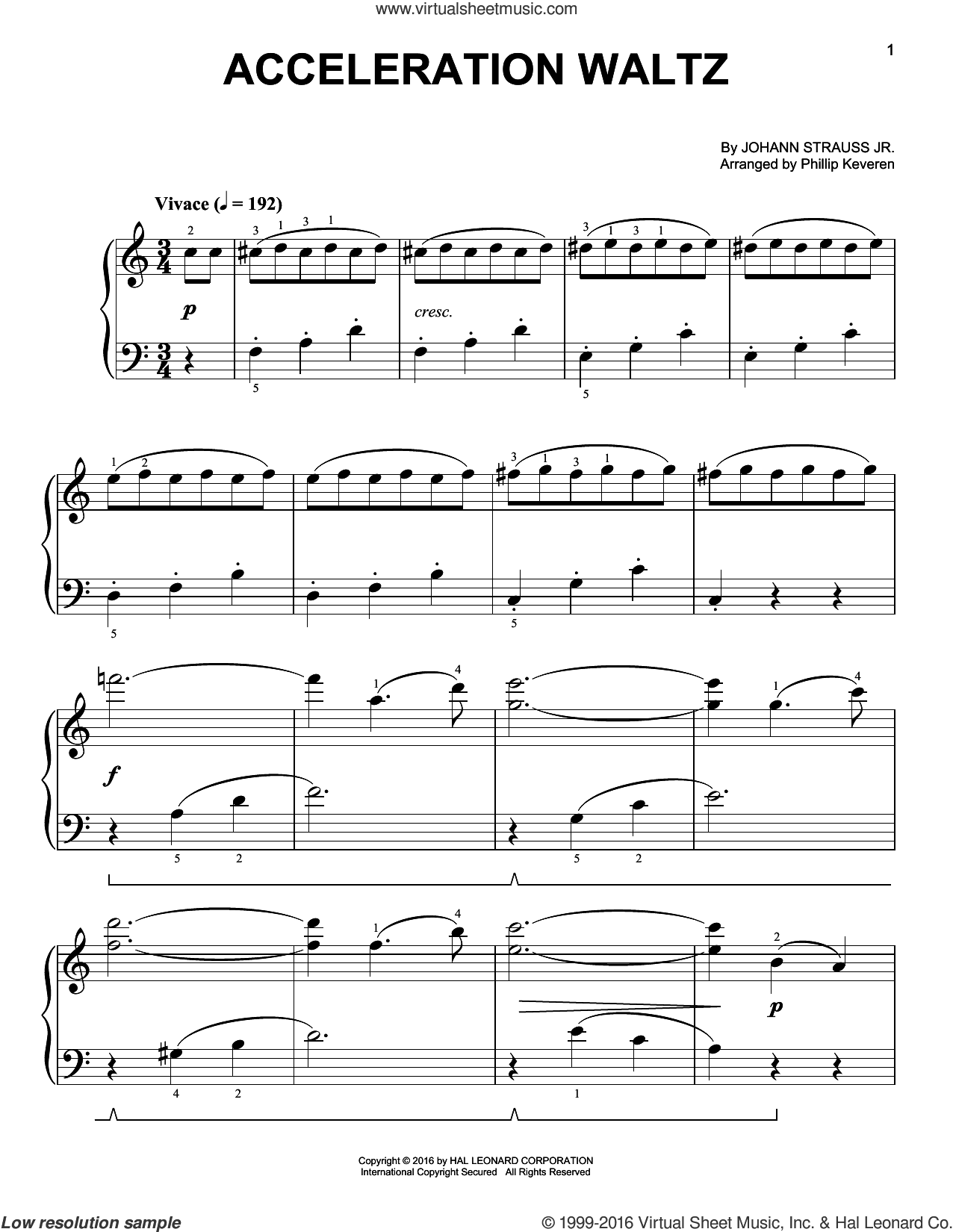 Acceleration Waltz [Classical version] (arr. Phillip Keveren)