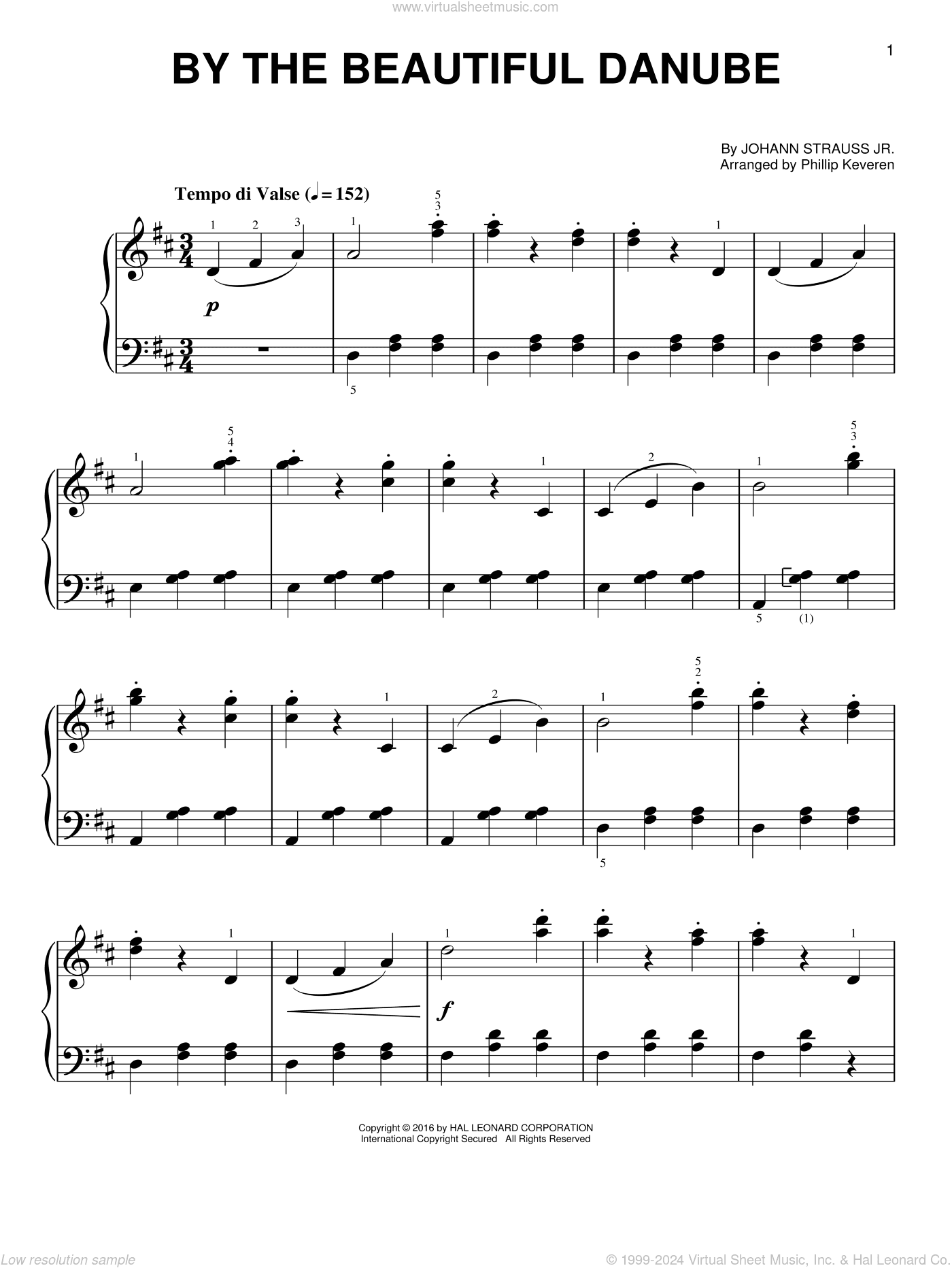 By The Beautiful Blue Danube [Classical version] (arr. Phillip Keveren)