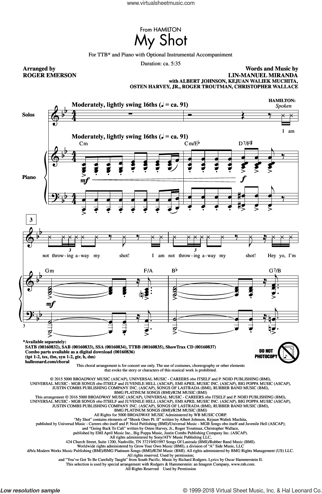My Shot (from Hamilton) (arr. Roger Emerson)