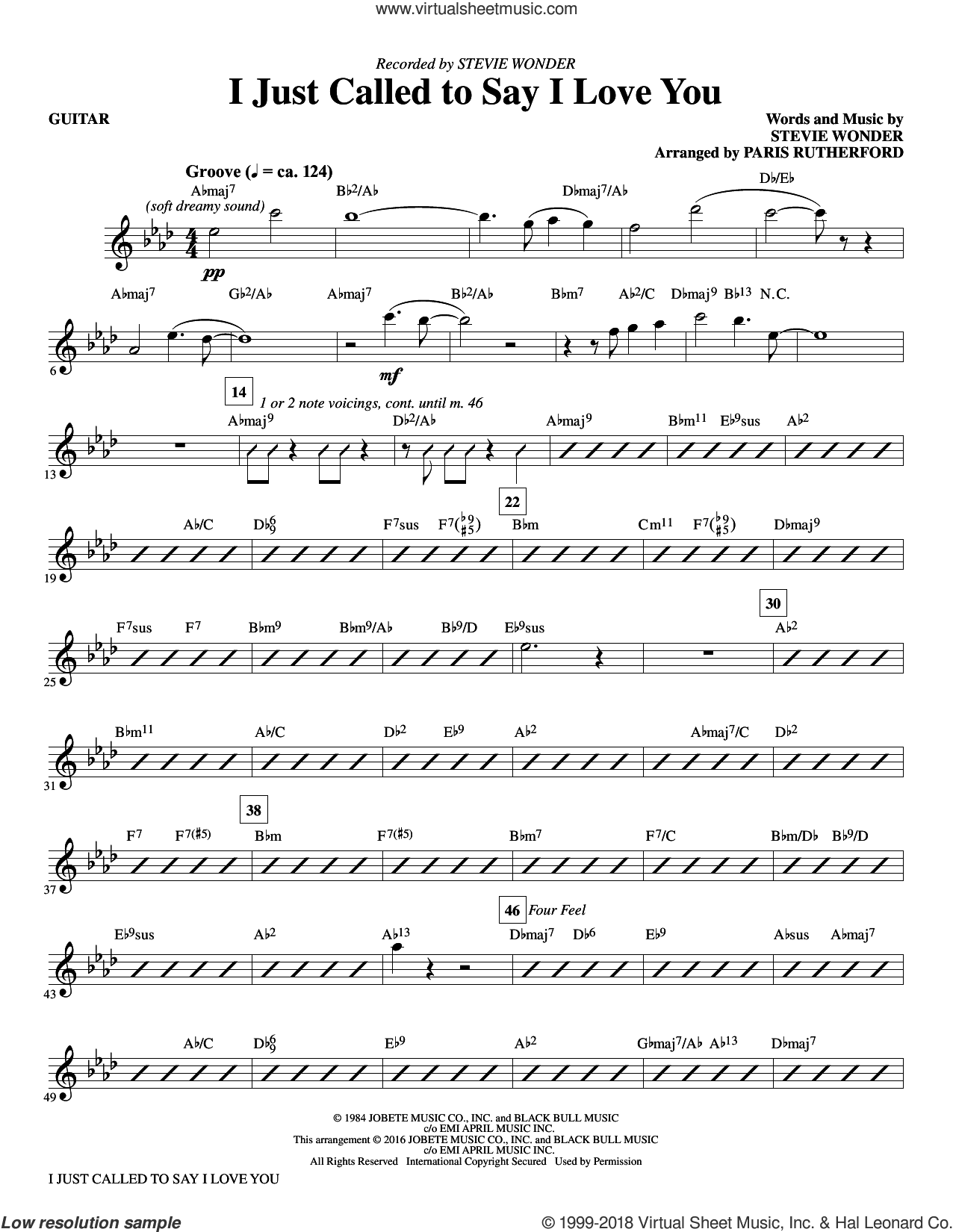 I Just Called to Say I Love You (arr. Paris Rutherford)