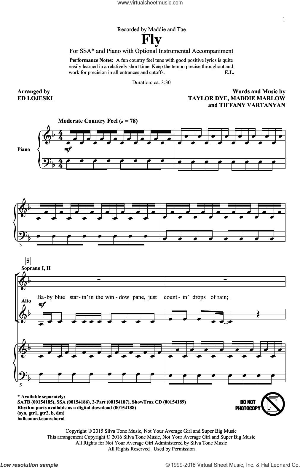 Fly (arr. Ed Lojeski)