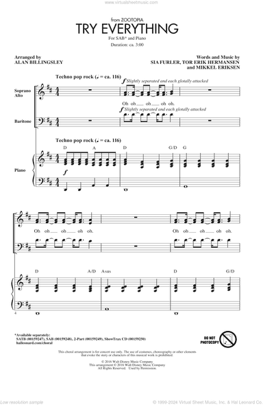 Try Everything (from Zootopia) (arr. Alan Billingsley)