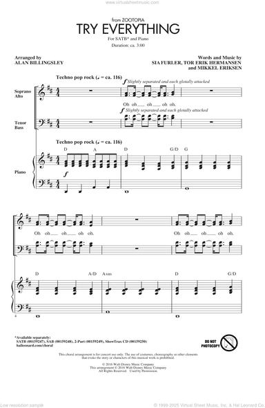 Try Everything (from Zootopia) (arr. Alan Billingsley)