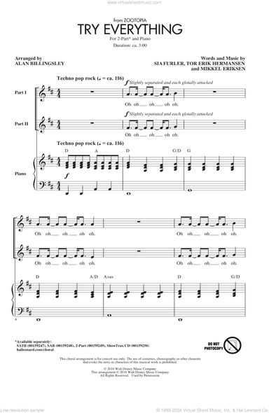 Try Everything (from Zootopia) (arr. Alan Billingsley)