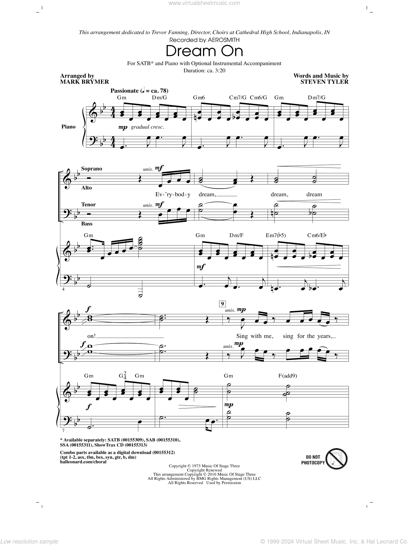 Dream On (arr. Mark Brymer)