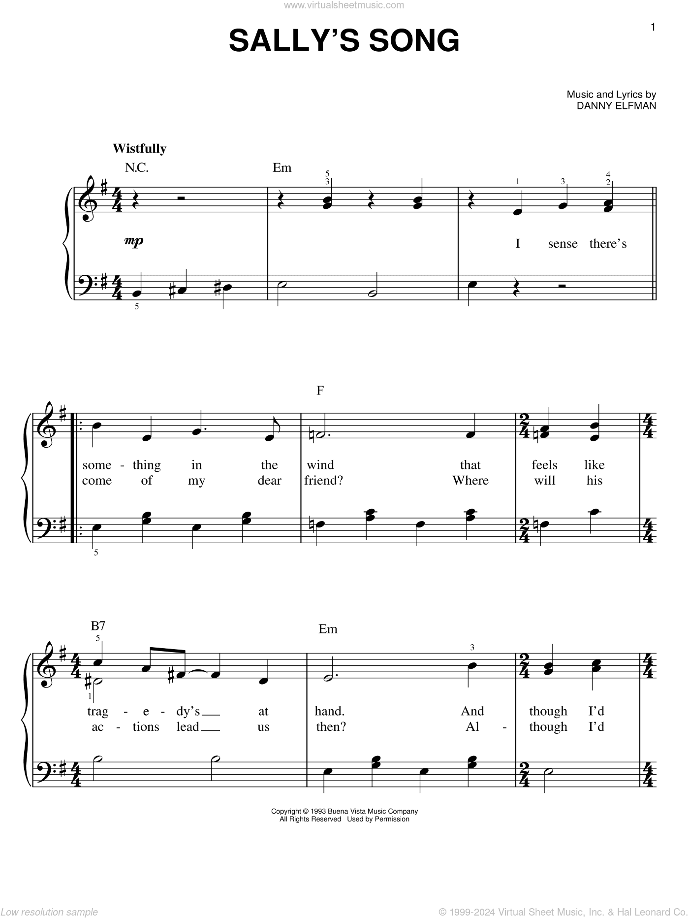 Sally's Song (from The Nightmare Before Christmas)