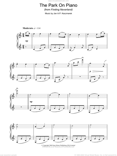 The Park On Piano (from Finding Neverland)