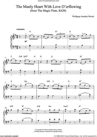 The Manly Heart With Love O'erflowing (from The Magic Flute, K620)