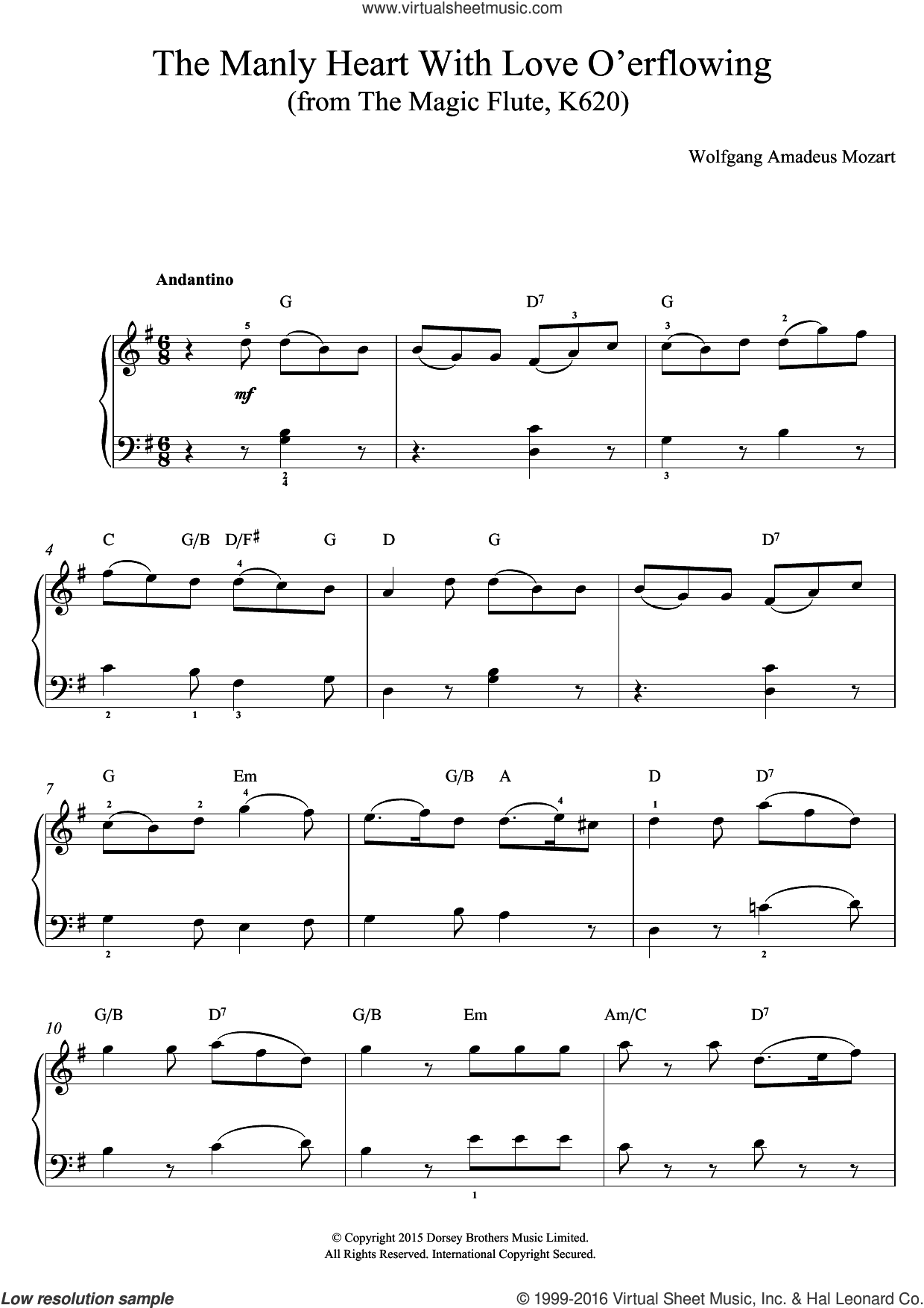 The Manly Heart With Love O'erflowing (from The Magic Flute, K620)