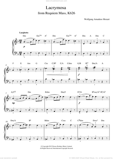 Lacrymosa from Requiem Mass, K626