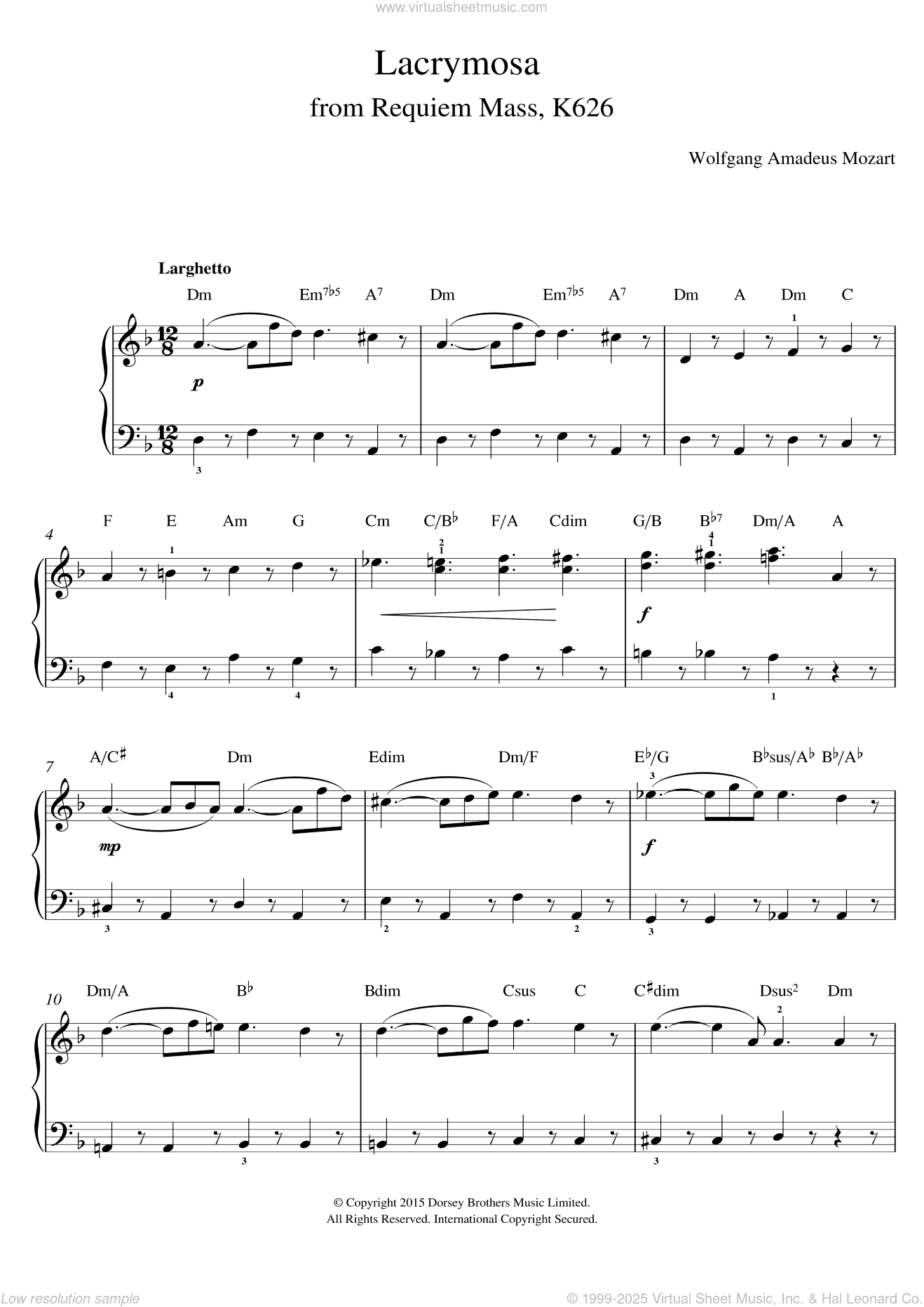 Lacrymosa from Requiem Mass, K626