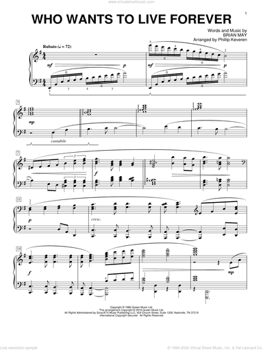 Who Wants To Live Forever [Classical version] (arr. Phillip Keveren)