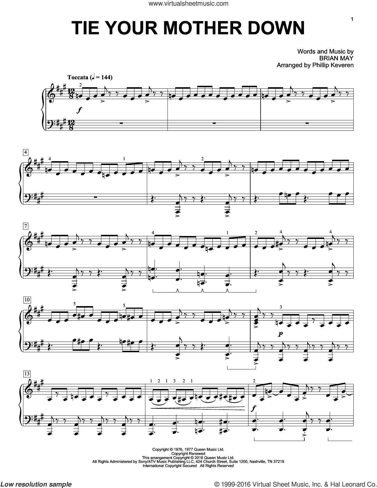 Tie Your Mother Down [Classical version] (arr. Phillip Keveren)