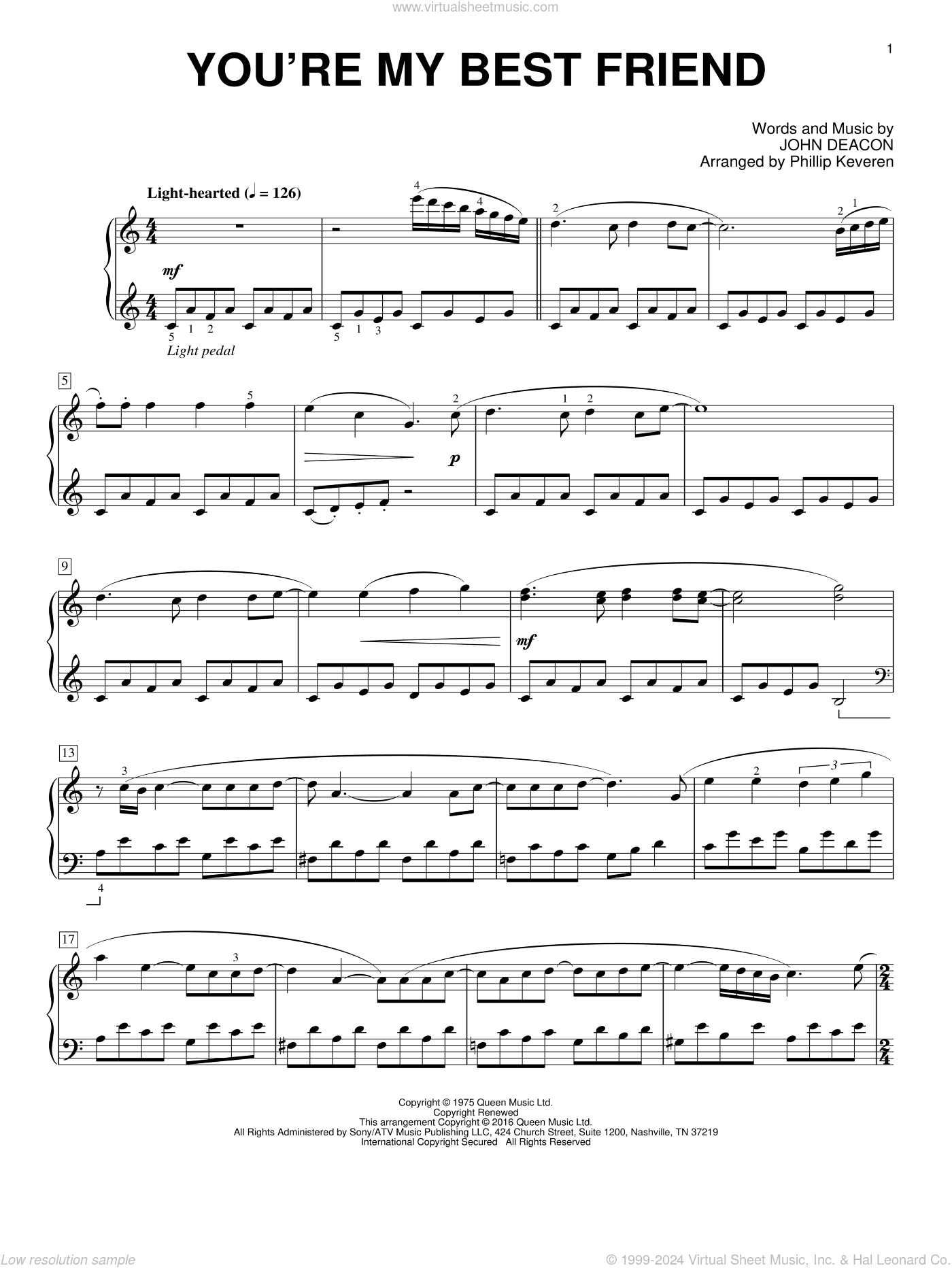 You're My Best Friend [Classical version] (arr. Phillip Keveren)