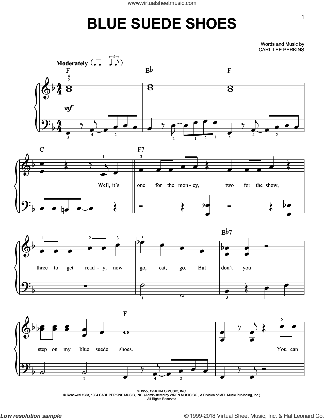 Blue Suede Shoes, (beginner)